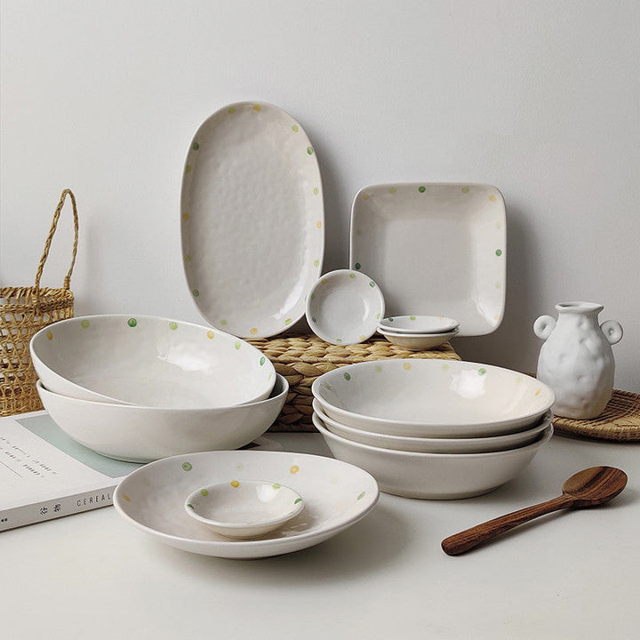 Elevate Your Dining Experience with Dot Ceramic Plate Set