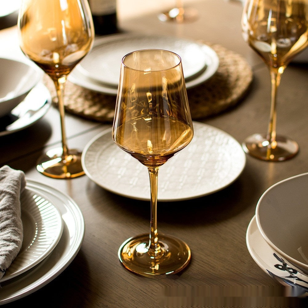 Discover Elegance with Our Rainbow Color Electroplated Red Wine Crystal Glass