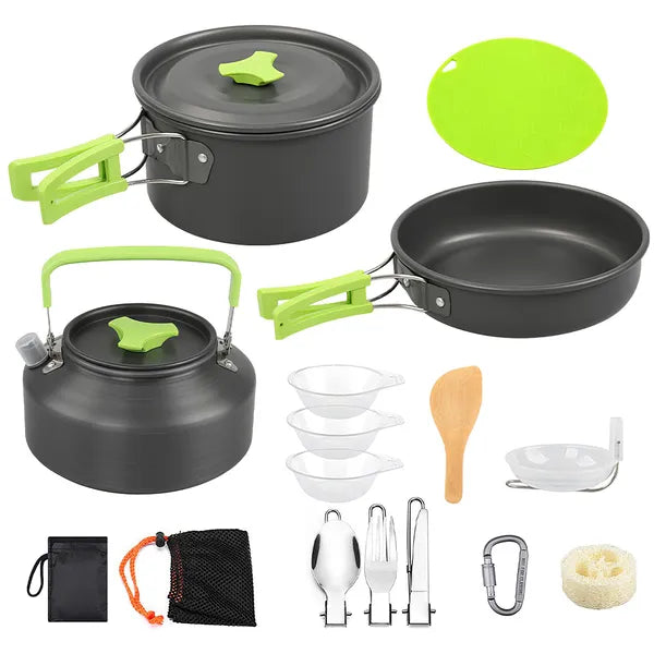Experience the Great Outdoors with the 16-Piece Camping Cookware Set
