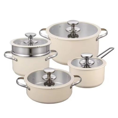 Discover the Benefits of the 9-Piece Stainless Steel Ceramic Cookware Set With Steamer