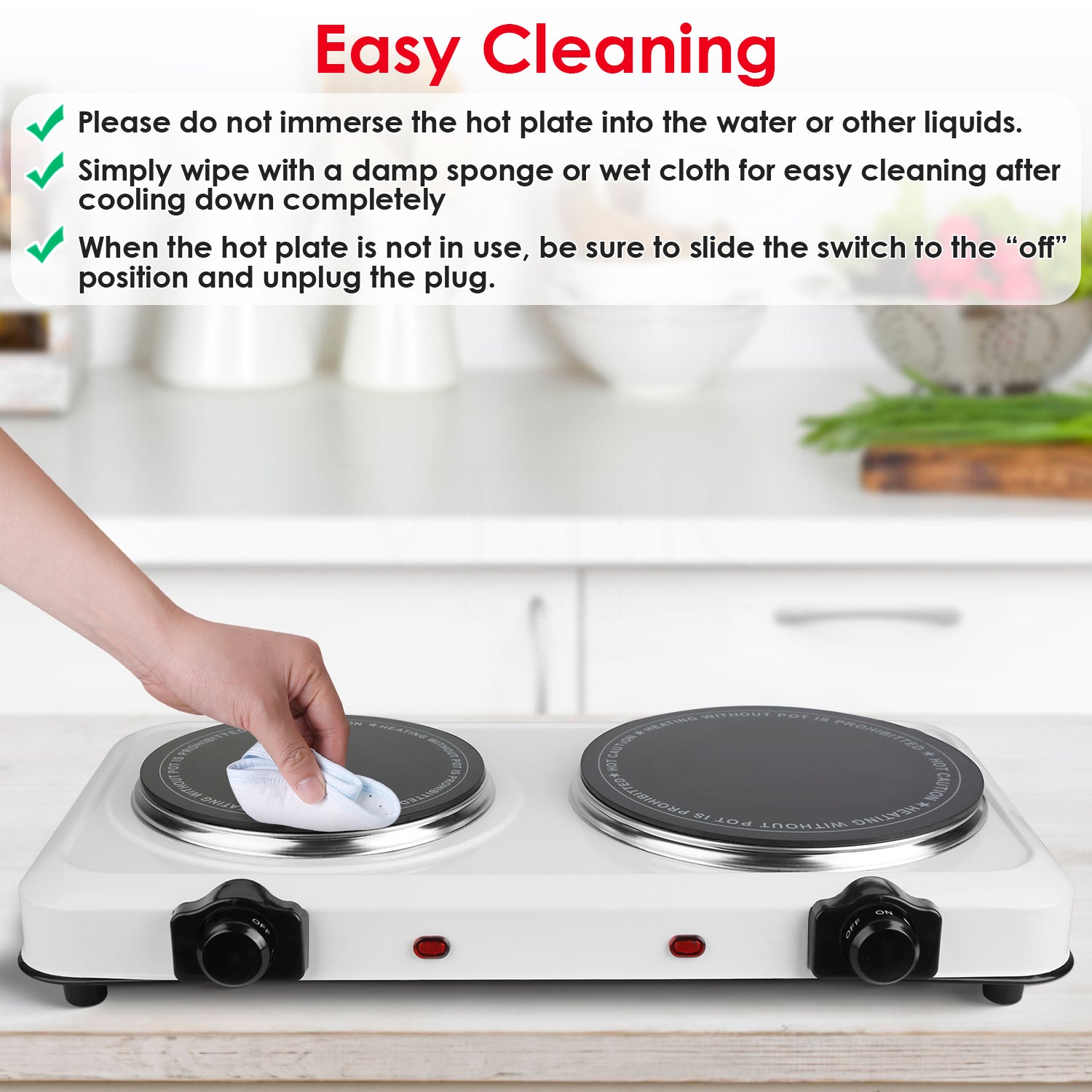 2000W Electric Infrared Dual Burner Hot Plate Stove