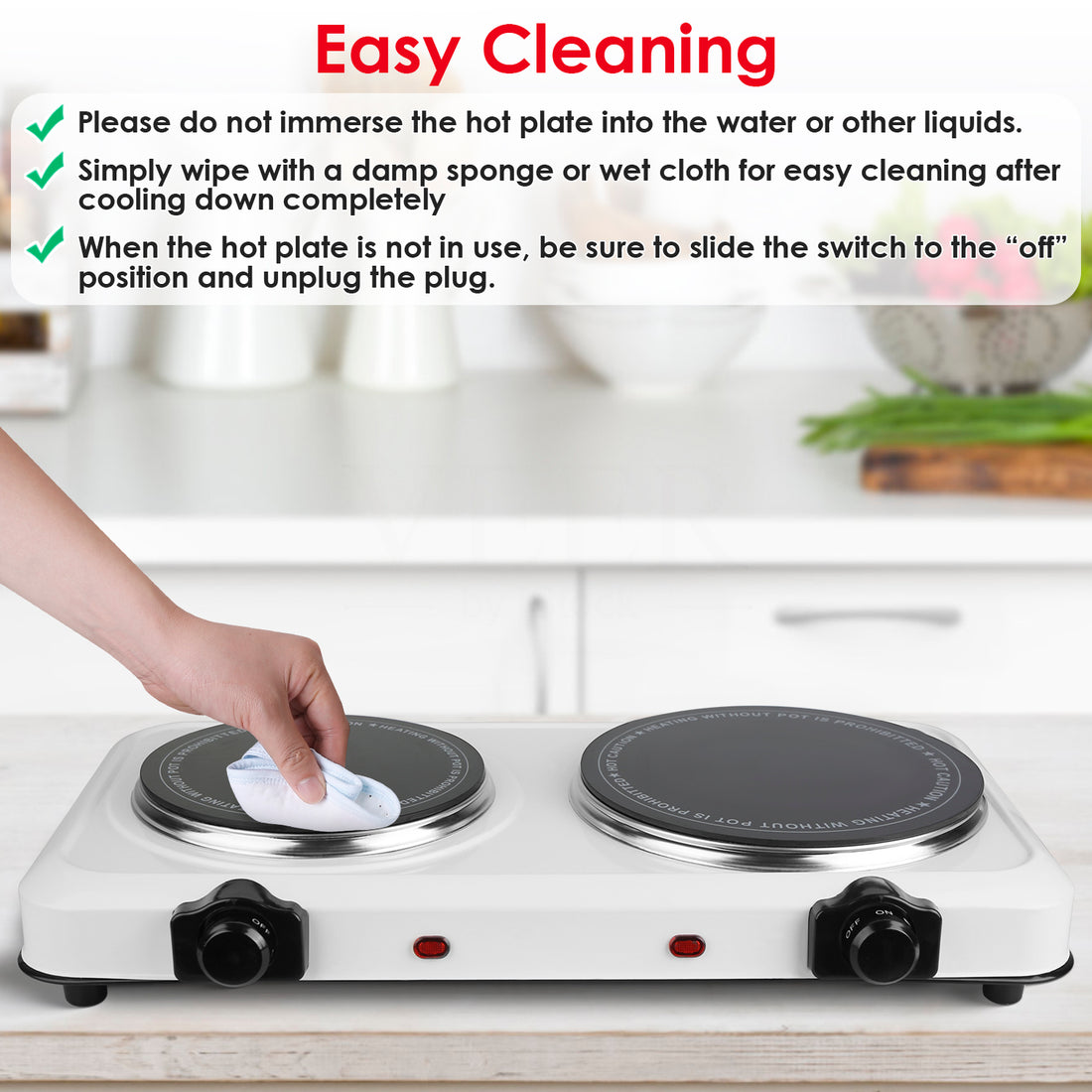 2000W Electric Infrared Dual Burner Hot Plate Stove