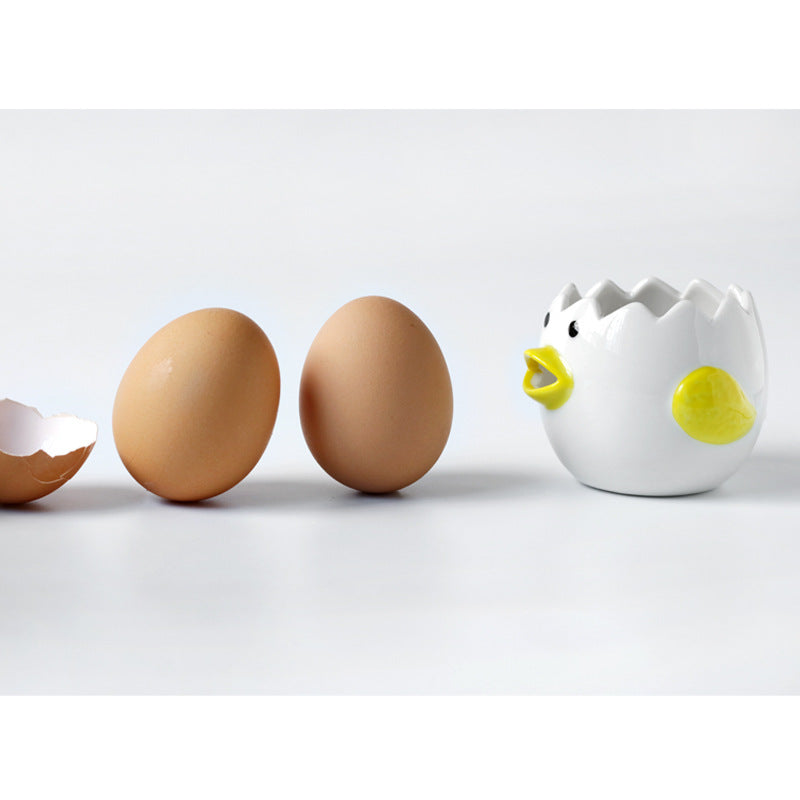 Cute Chicken Ceramic Egg White Separator Kitchen Tool