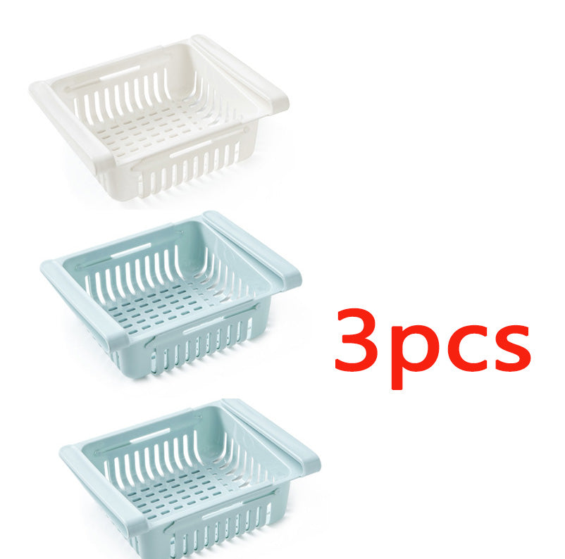 Stretchable Refrigerator Storage Basket Multifunction Kitchen Organizer