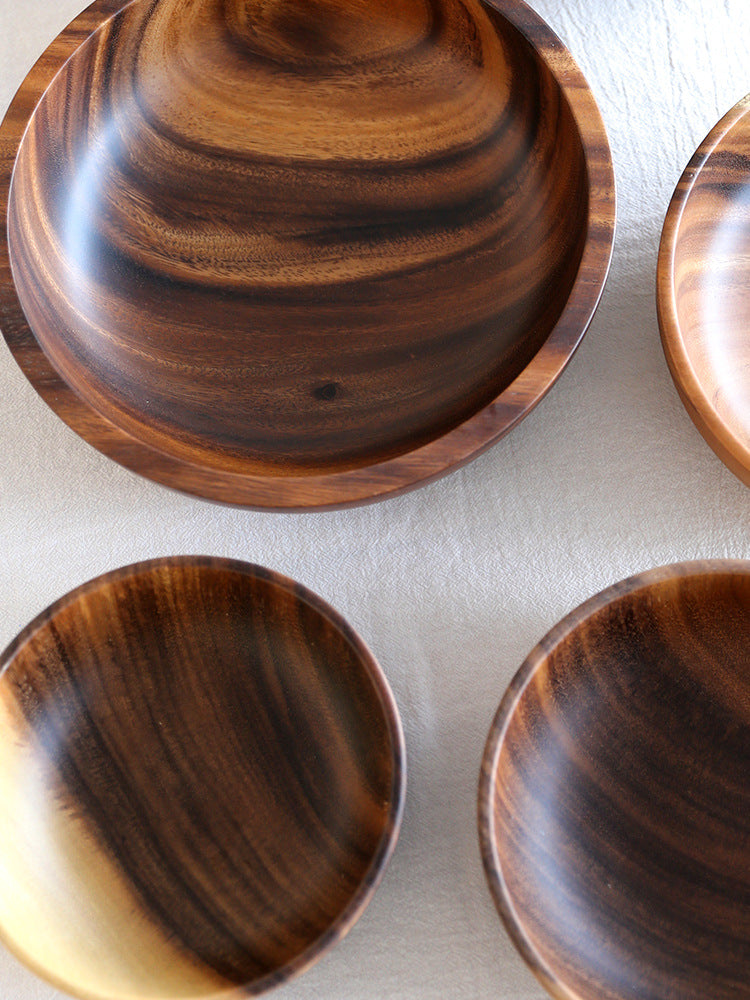 Natural Wooden Kitchen Bowl Fruit Salad Serving Bowl