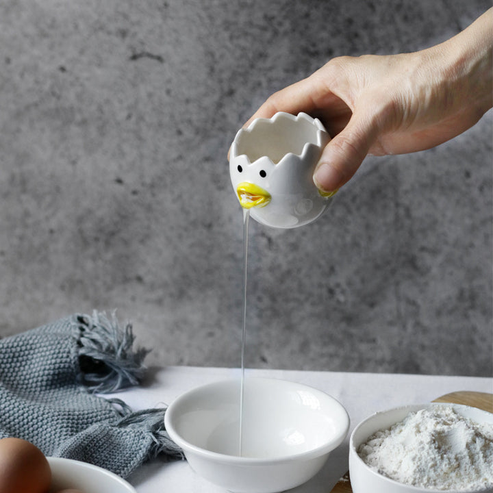 Cute Chicken Ceramic Egg White Separator Kitchen Tool