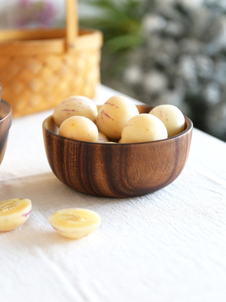 Natural Wooden Kitchen Bowl Fruit Salad Serving Bowl
