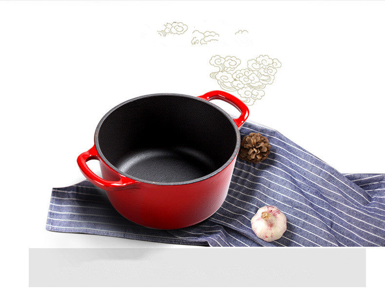Enamel cast iron hat stock pot