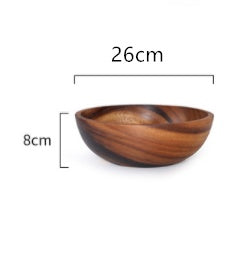 Natural Wooden Kitchen Bowl Fruit Salad Serving Bowl