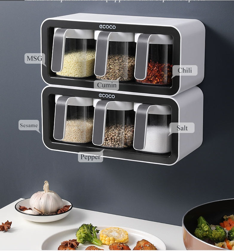 Kitchen Wall-Mounted Spice Box Set