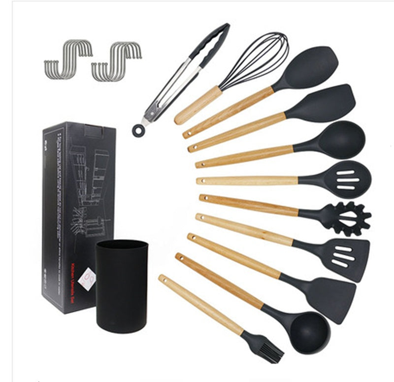 Silicone cooking spoon shovel cookware set