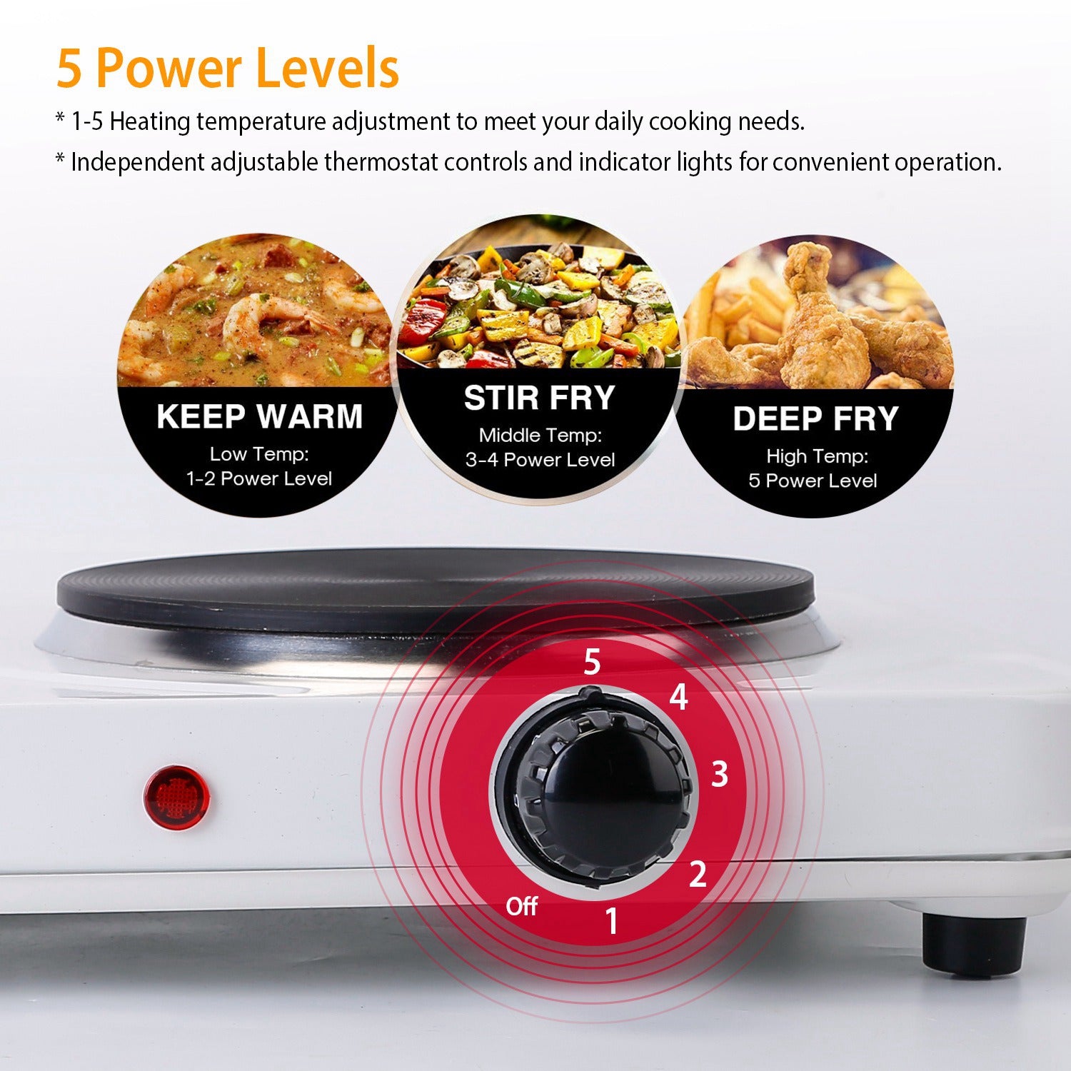 2000W Double Electric Burner Hot Plate With Adjustable Temperature