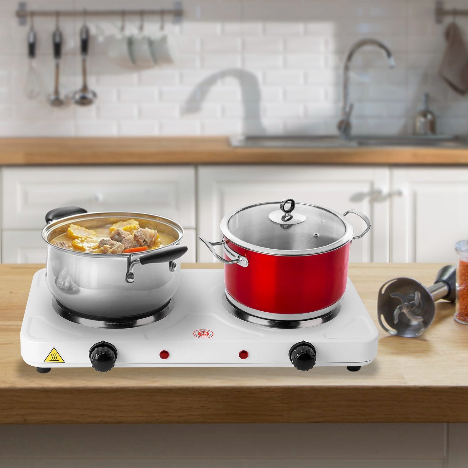 2000W Double Electric Burner Hot Plate With Adjustable Temperature