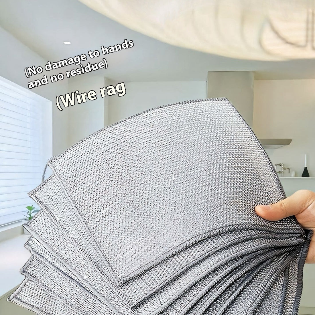 Silver Silk Rag Replaces Steel Wire Ball Kitchen Double Layer