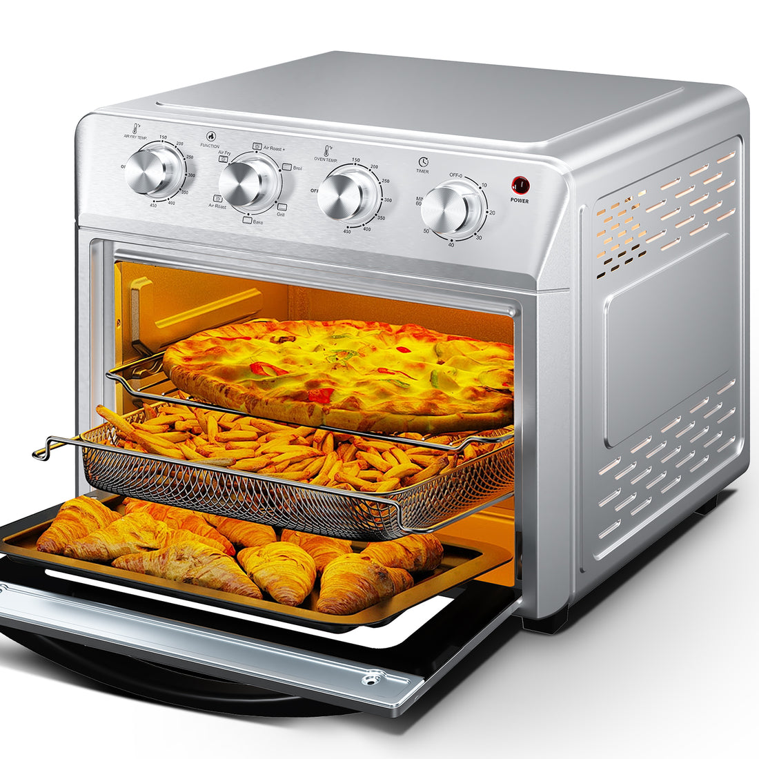 27.5QT 6-in-1 Air Fryer Toaster Oven Countertop Convection