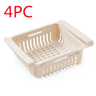 Stretchable Refrigerator Storage Basket Multifunction Kitchen Organizer