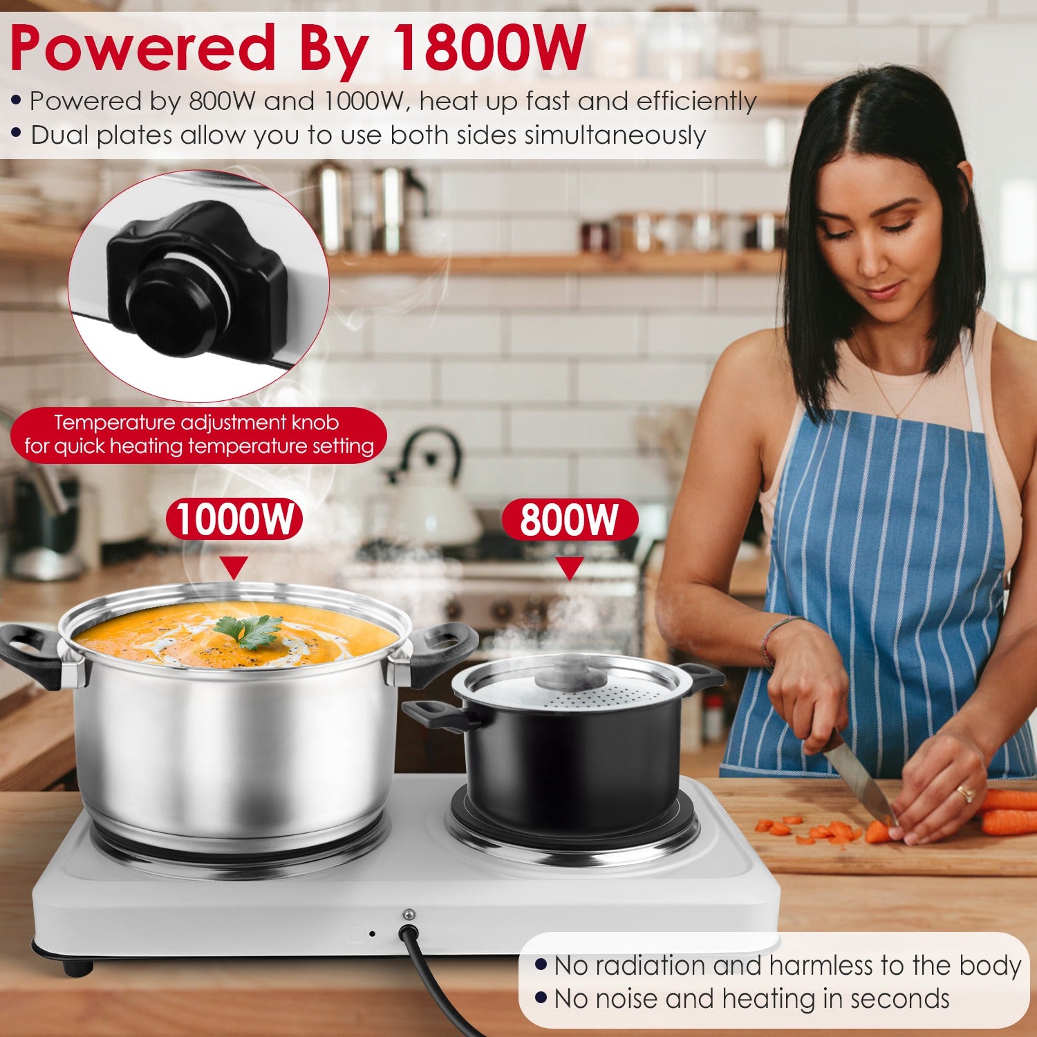 2000W Electric Infrared Dual Burner Hot Plate Stove