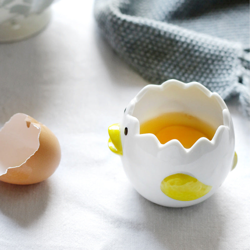 Cute Chicken Ceramic Egg White Separator Kitchen Tool