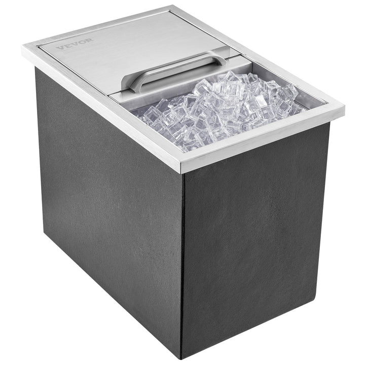 18" Stainless Steel Drop-In Ice Chest with Sliding Cover