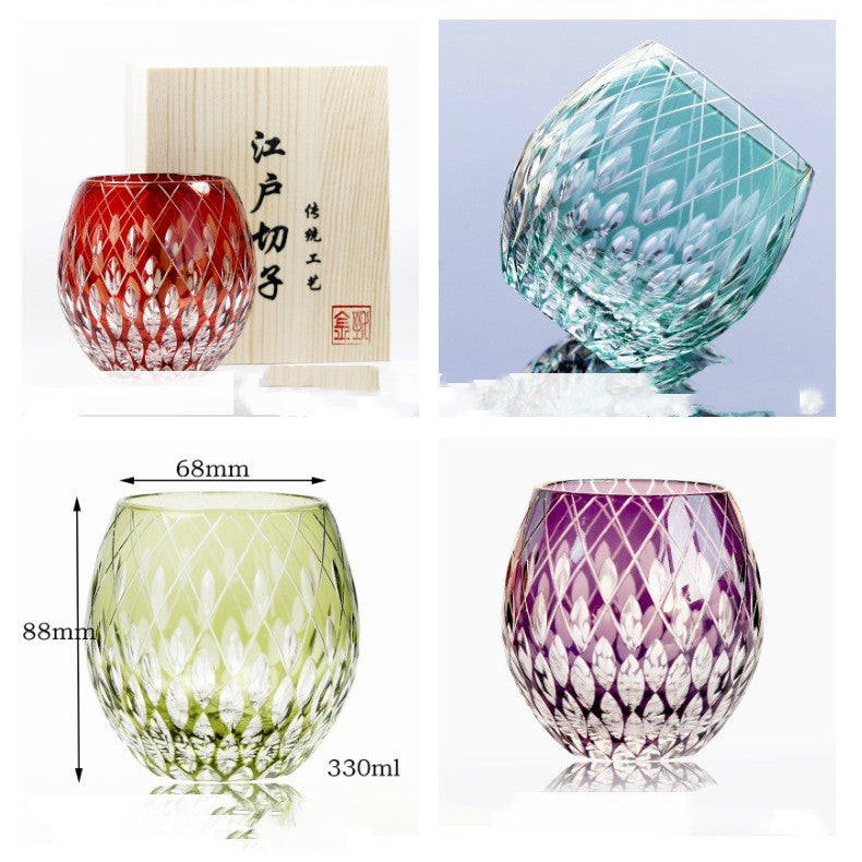 Hand Carved Crystal Whiskey Shot Glass