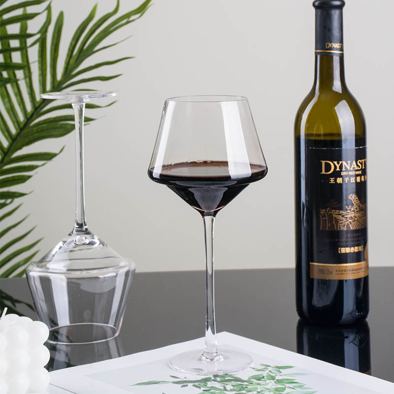 Crystal Creative Golden Trim Burgundy Wine Glass
