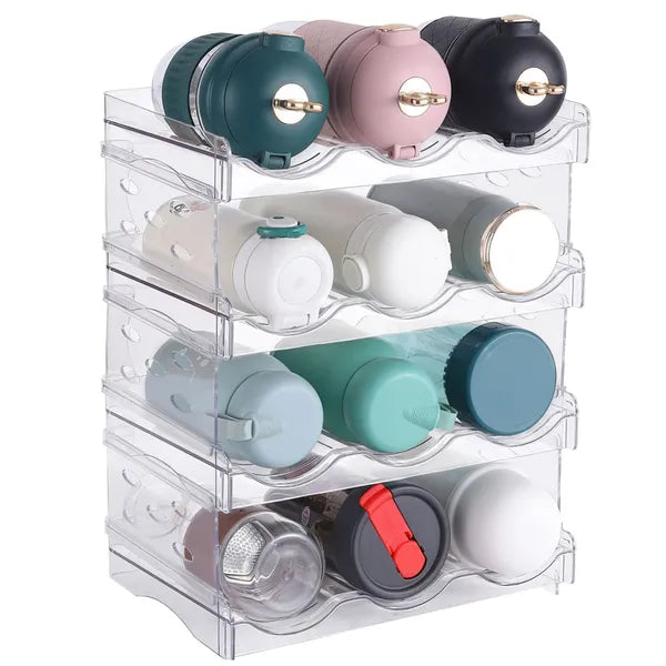 4 Tier Stackable Bottle Organizer for 12 Bottles Storage
