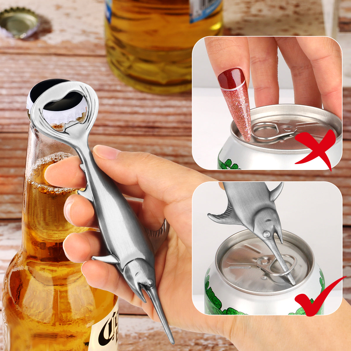Creative Swordfish Handle Metal Beer Bottle Opener Bar Tool