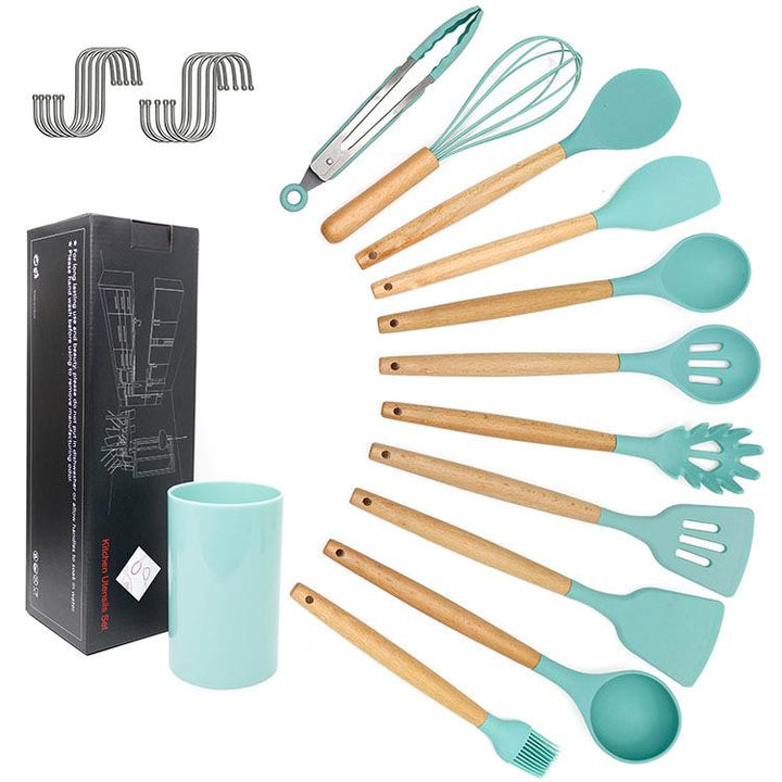 Silicone cooking spoon shovel cookware set