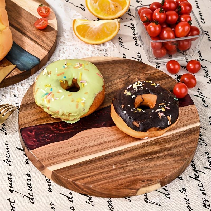 Acrylic Wood Resin Round Cutting Board for Steak Fruits Snacks