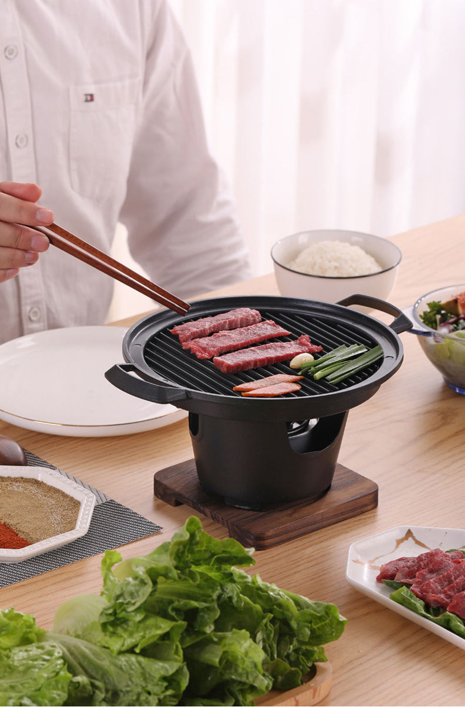 Mini BBQ Alcohol Stove Grill