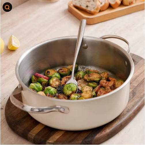 9-Piece Stainless Steel Ceramic Cookware Set With Steamer