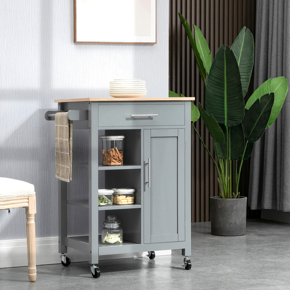 Kitchen Island Storage Cart With Wheels