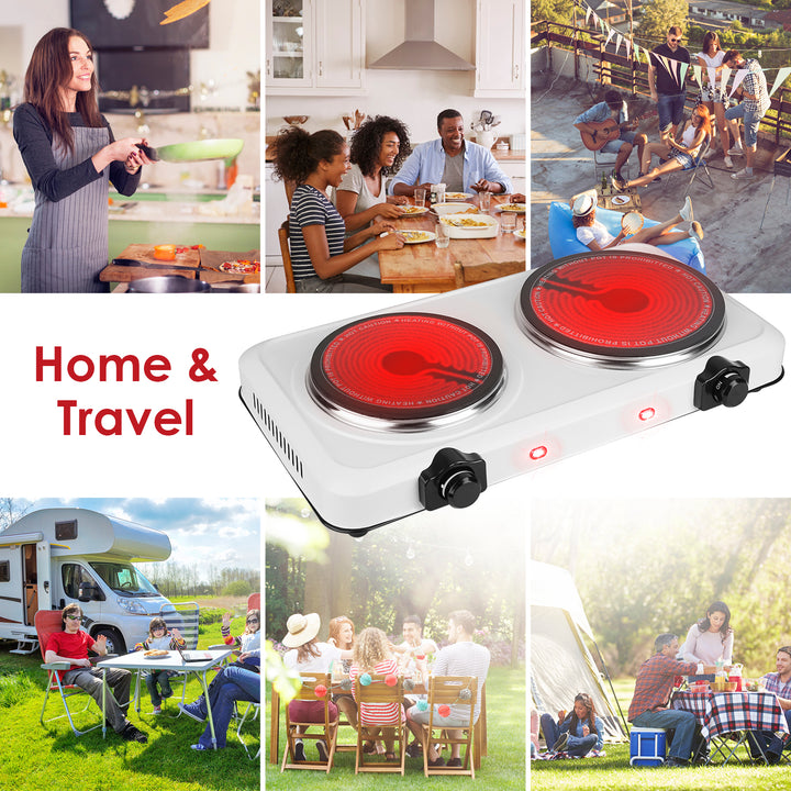 2000W Electric Infrared Dual Burner Hot Plate Stove