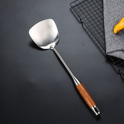 304 Stainless steel Huali wooden spoon kitchen utensils