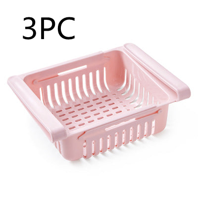 Stretchable Refrigerator Storage Basket Multifunction Kitchen Organizer