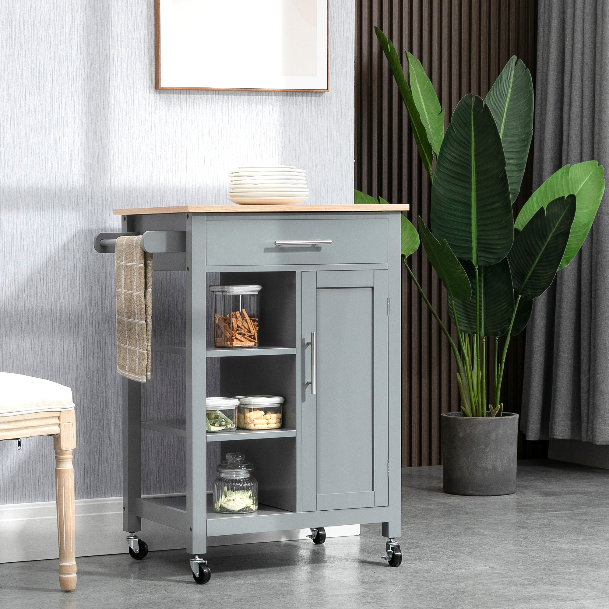 Kitchen Island Storage Cart With Wheels
