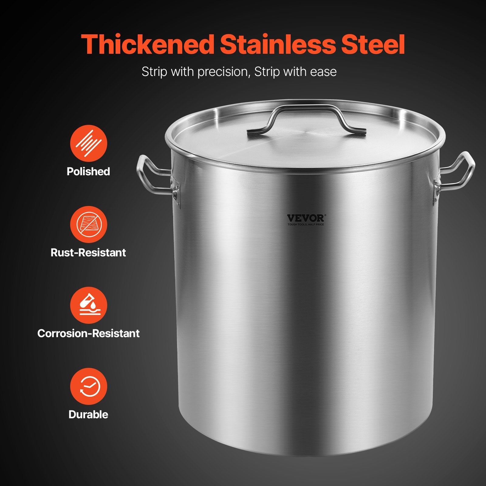 64QT Stainless Steel Stockpot with Basket and Lid
