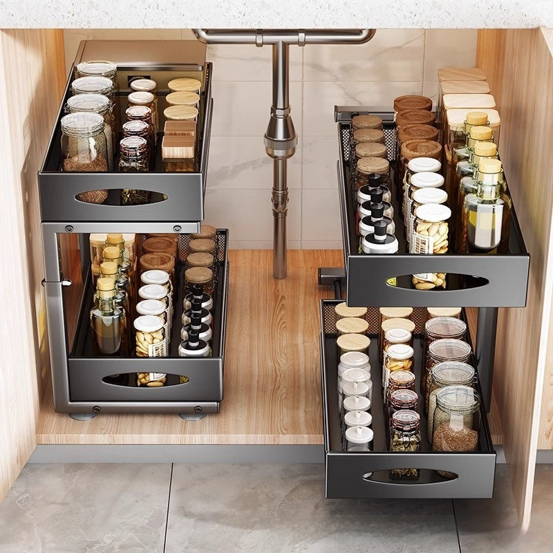 Lath Drawer Kitchen Cabinet Spice Jar