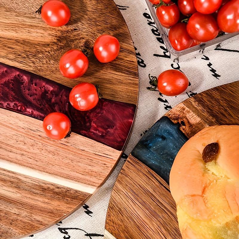 Acrylic Wood Resin Round Cutting Board for Steak Fruits Snacks