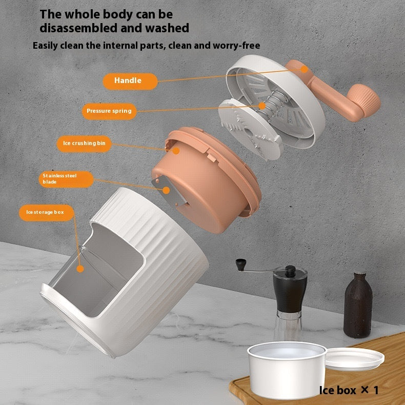 Hand-Cranked Ice Shaver Small Household Ice Crusher Machine