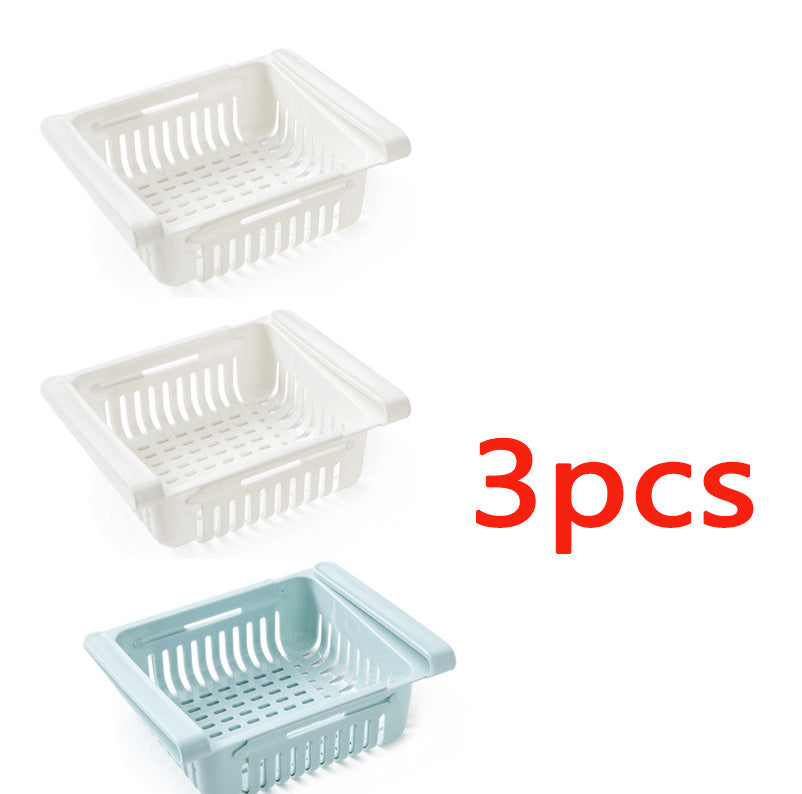 Stretchable Refrigerator Storage Basket Multifunction Kitchen Organizer