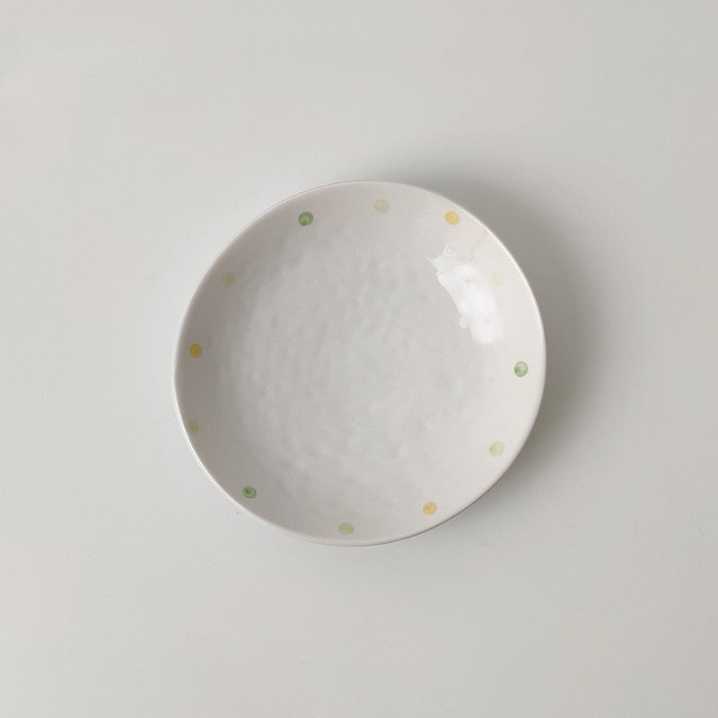 Dot Ceramic Plate Set Small Breakfast Dessert Oval Plates