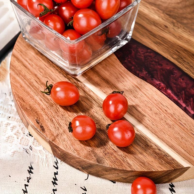 Acrylic Wood Resin Round Cutting Board for Steak Fruits Snacks