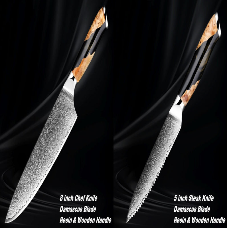 Damascus Steel Chef Kitchen Professional Knives