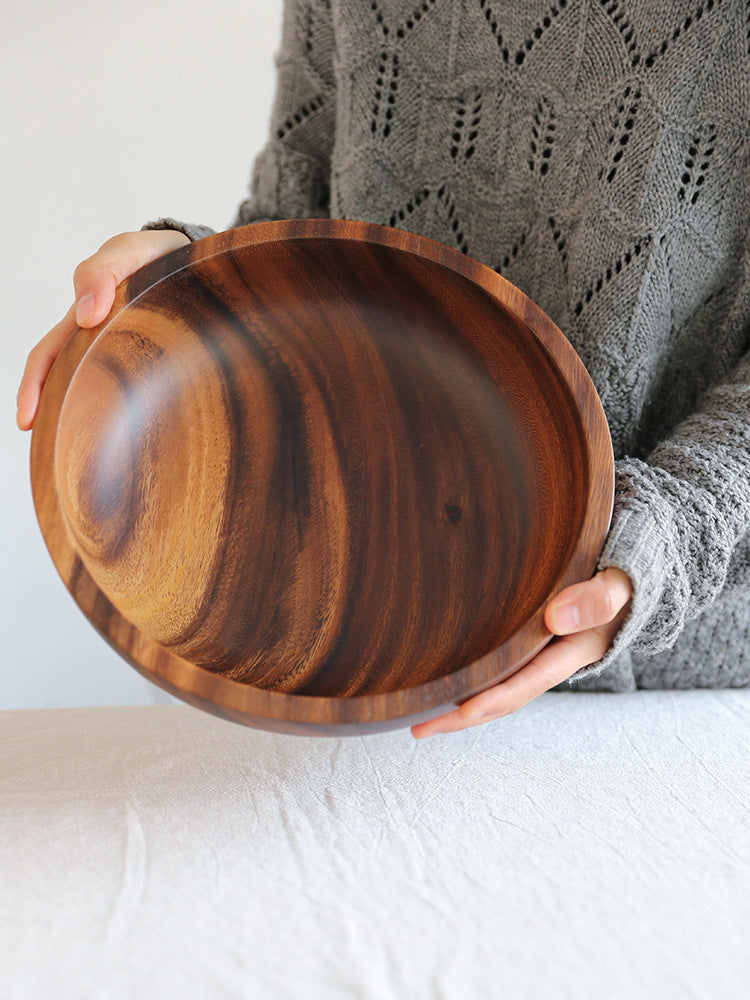 Natural Wooden Kitchen Bowl Fruit Salad Serving Bowl