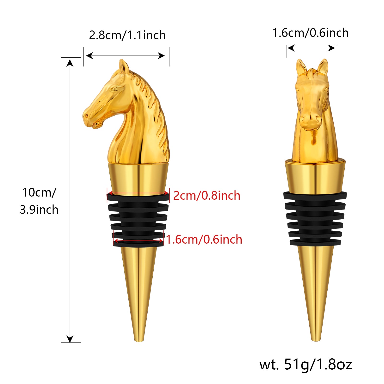 Luxury Horse Head Wine Bottle Stopper Animal-shaped Wine Stopper For Preserving Red Wine, A Kitchen Storage Gift, A Birthday Gift For Universal Wine Preservation Supplies.
