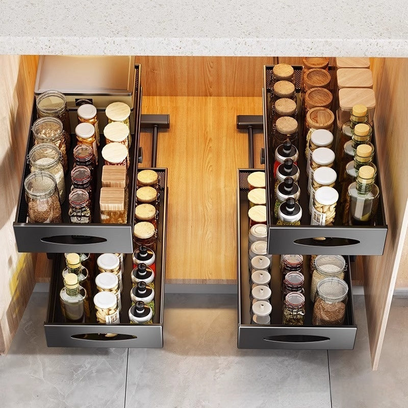 Lath Drawer Kitchen Cabinet Spice Jar