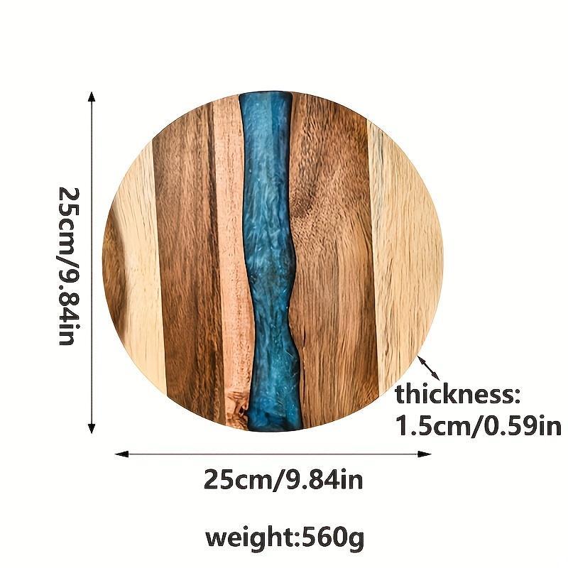 Acrylic Wood Resin Round Cutting Board for Steak Fruits Snacks