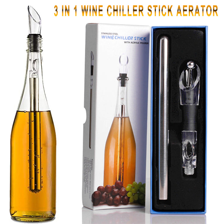 Stainless Steel Wine Bottle Chilling Rod Cooler Stick