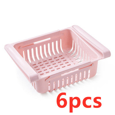 Stretchable Refrigerator Storage Basket Multifunction Kitchen Organizer